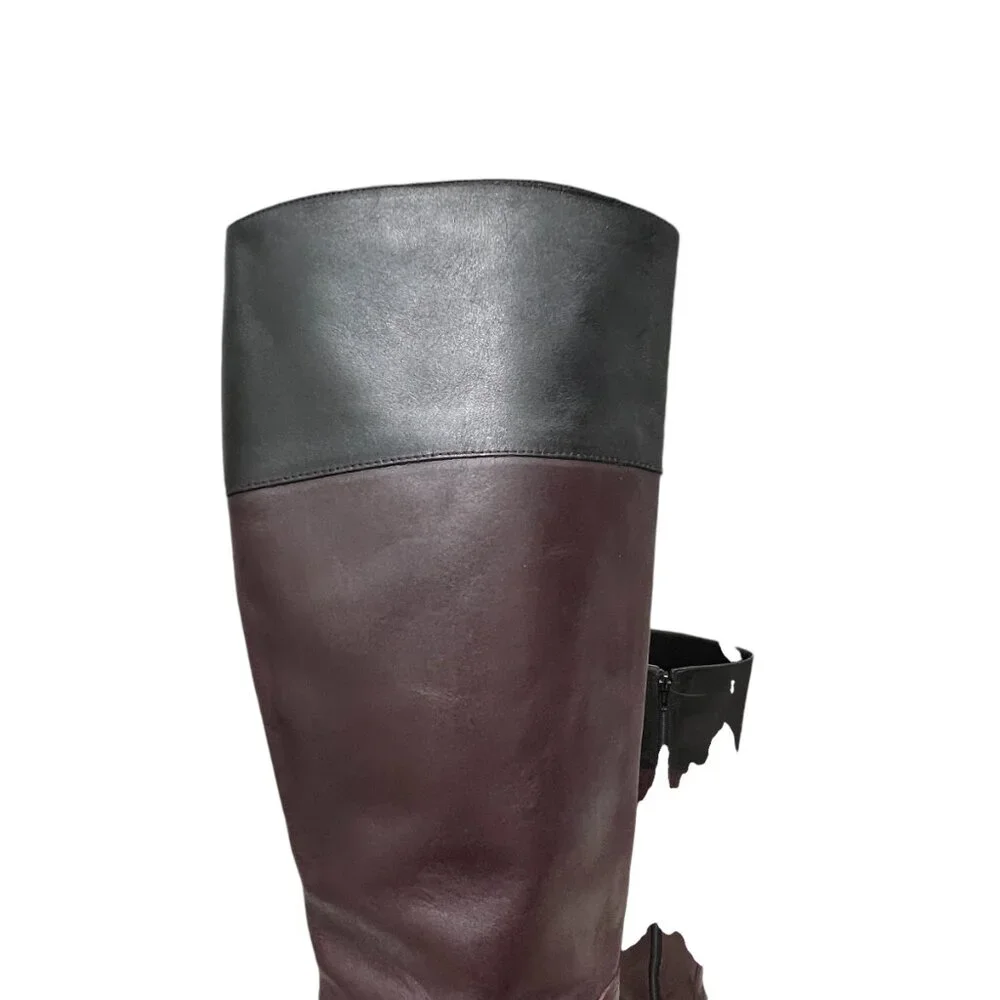 Talbots Leather Two Tone Knee High Riding Boots women's size 7.5 - Picture 5 of 11